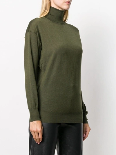 Tom Ford Turtleneck Cashmere And Silk Sweater In Green