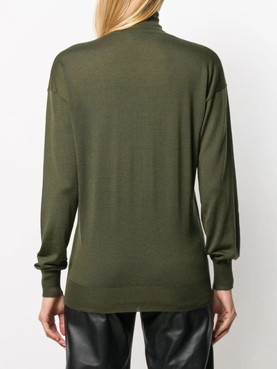 Tom Ford Turtleneck Cashmere And Silk Sweater In Green