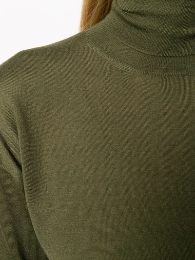 Tom Ford Turtleneck Cashmere And Silk Sweater In Green