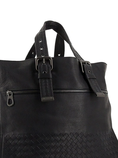 Pre-owned Bottega Veneta 2010s Intrecciato Weave Tote Bag In Black