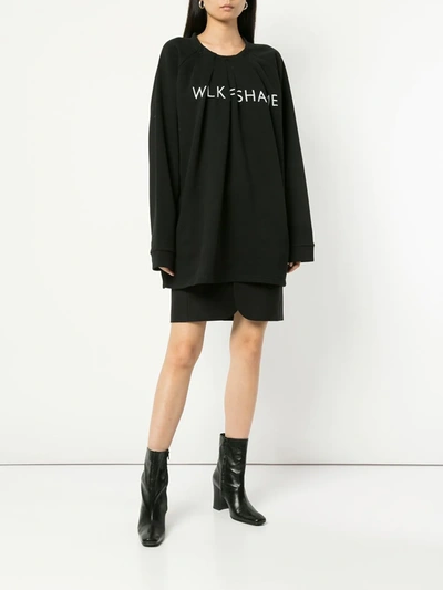 Shop Walk Of Shame Branded Sweat Dress In Black