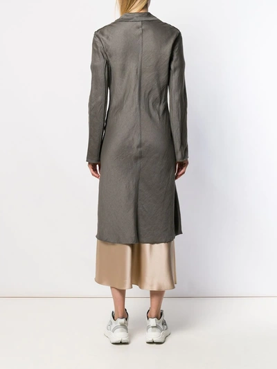 Pre-owned Lanvin 2016 Long Linen Coat In Grey