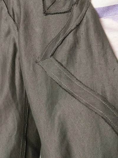 Pre-owned Lanvin 2016 Long Linen Coat In Grey