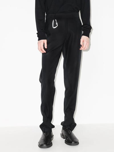Shop Heliot Emil Carabinel Wool Tailored Trousers In Black