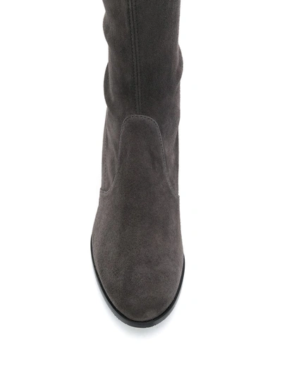 Shop Stuart Weitzman Thigh High Boots In Grey