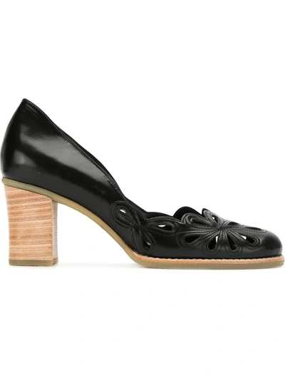 Shop Sarah Chofakian Cut-out Detail Pumps In Black