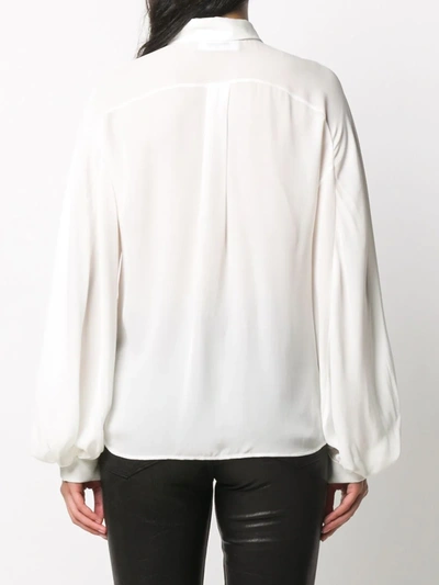 Dsquared2 Shirt In Silk With Wide Sleeves In White