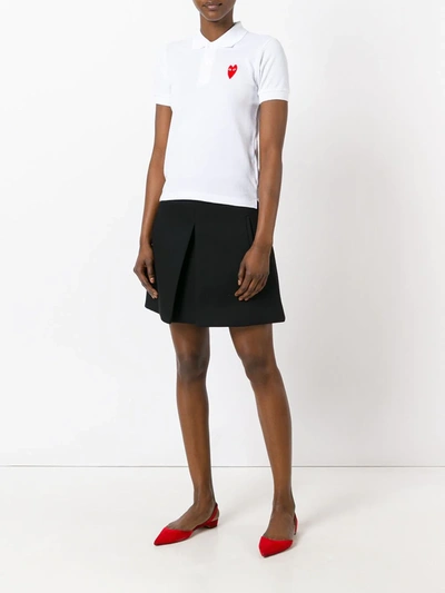 Comme Des Garçons Play Classic Polo Shirt With Red Heart Patch In White