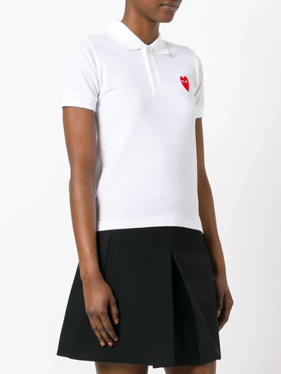 Comme Des Garçons Play Classic Polo Shirt With Red Heart Patch In White