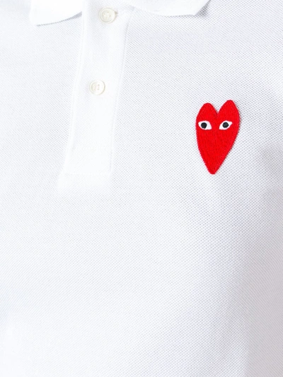 Comme Des Garçons Play Classic Polo Shirt With Red Heart Patch In White