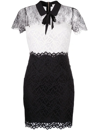 Shop Sandro Rozen Semi-sheer Lace Dress In Black