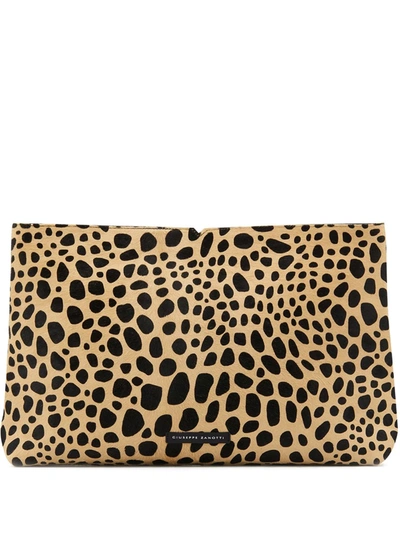 Shop Giuseppe Zanotti V Kym Clutch Bag In Neutrals