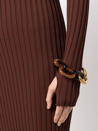 Shop Marni Oversized Cable-chain Bracelet In Brown