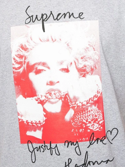 Shop Supreme Madonna Print T-shirt In Grey