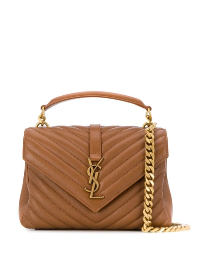 Shop Saint Laurent Medium College Shoulder Bag In Brown