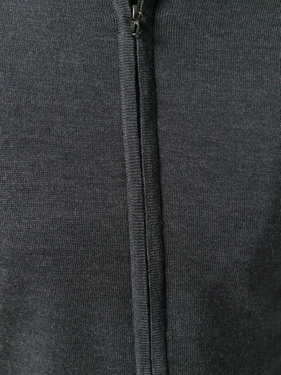 John Smedley High Neck Zipped Cardigan In Grey