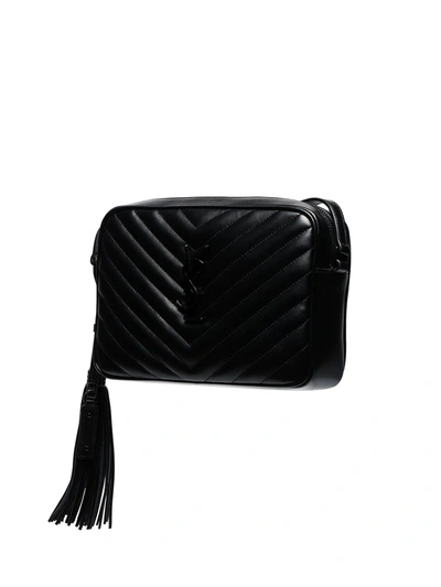 Shop Saint Laurent Quilted Leather Cross Body Bag In Black