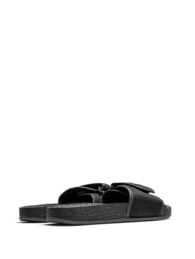 Adidas Originals By Pharrell Williams Adidas Originals Chancletas Hu Man Sandals Black Size 7 Textile Fibers In Black