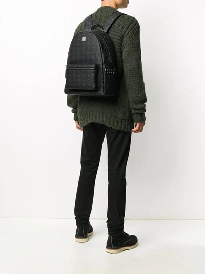 Mcm Large Stark Studded Backpack In Black