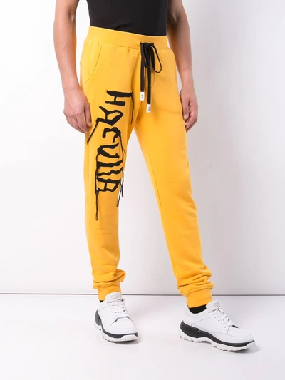 Shop Haculla Logo Embroidered Track Trousers In Yellow