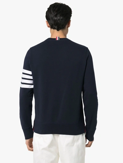 Shop Thom Browne Engineered 4-bar Jersey Sweatshirt In Blue