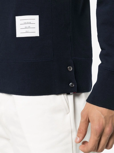 Thom Browne Engineered 4-bar Cotton Sweatshirt In Blue