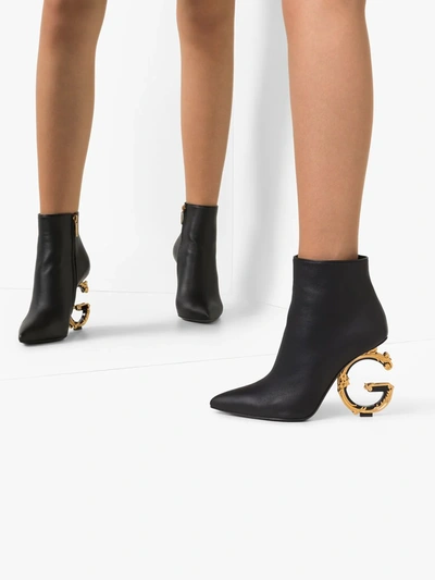 Dolce & Gabbana Baroque Dg 105mm Ankle Boots In Black