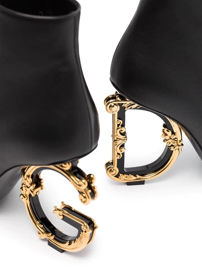 Dolce & Gabbana Baroque Dg 105mm Ankle Boots In Black