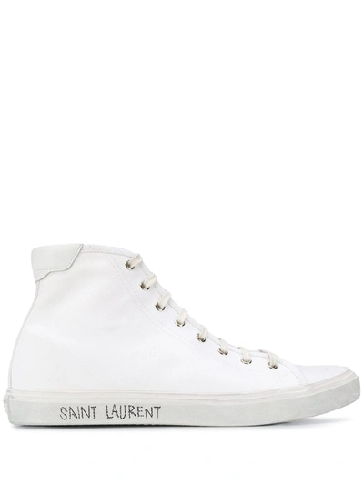 Shop Saint Laurent Malibu High-top Sneakers In White