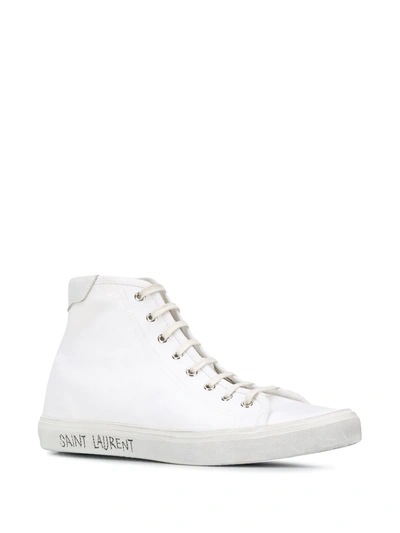 Shop Saint Laurent Malibu High-top Sneakers In White