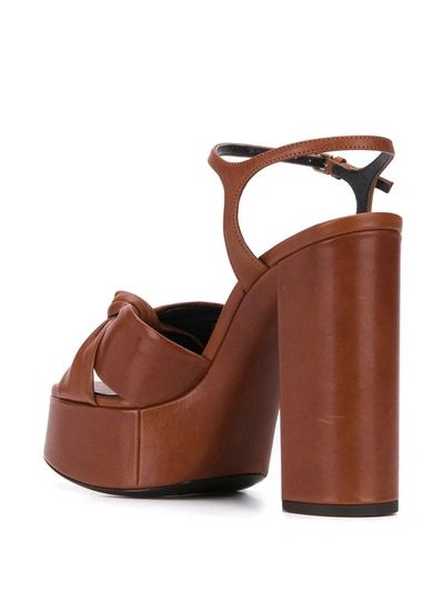 Shop Saint Laurent Bianca 110mm Platform Sandals In Brown