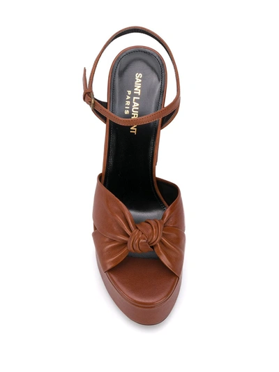Shop Saint Laurent Bianca 110mm Platform Sandals In Brown