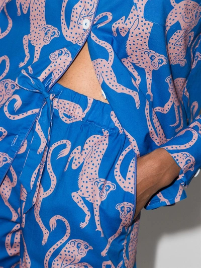 Shop Desmond & Dempsey Chango Print Pyjamas In Blue