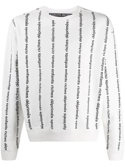 Shop Enfants Riches Deprimes Loose-fit Logo-print Sweatshirt In White