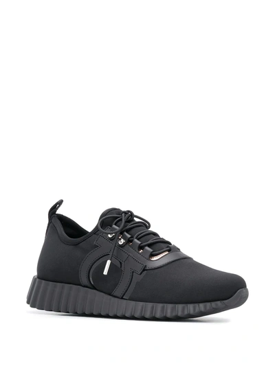 Shop Ferragamo Gancini Low-top Sneakers In Black