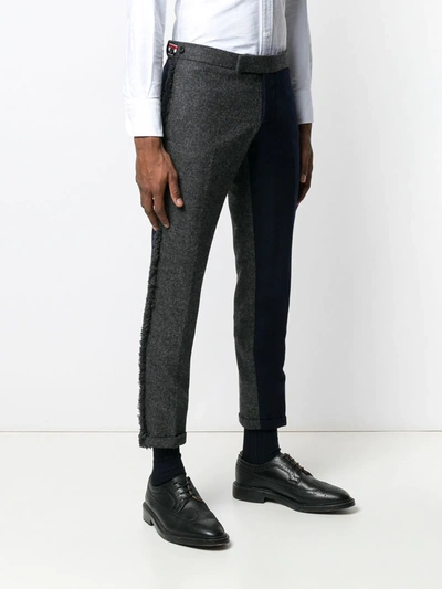 Shop Thom Browne Frayed Edges Skinny Trouser In Grey