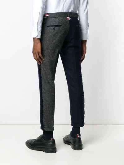 Shop Thom Browne Frayed Edges Skinny Trouser In Grey