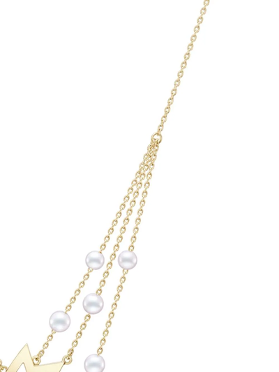 Shop Tasaki 18kt Yellow Gold Collection Line Comet Plus Pearl Necklace