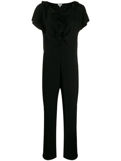 Shop Kenzo Ruffled Neck Jumpsuit In Black