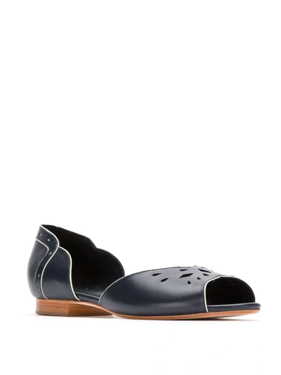 Sarah Chofakian Leather Ballerinas In Blue