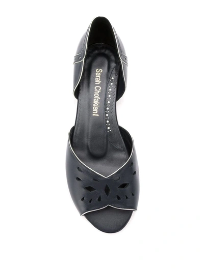 Sarah Chofakian Leather Ballerinas In Blue