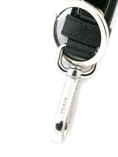 Prada Saffiano Leather Key Fob In Black