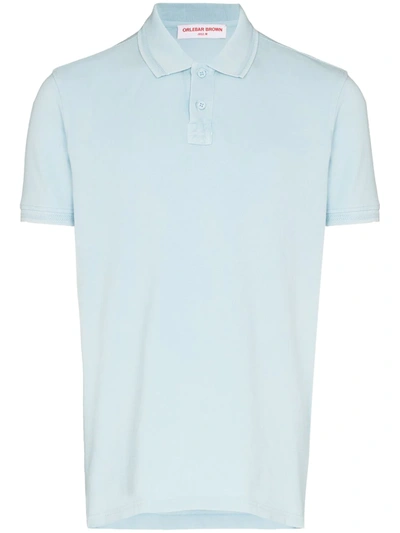 Shop Orlebar Brown Jarrett Cotton Polo Shirt In Blue