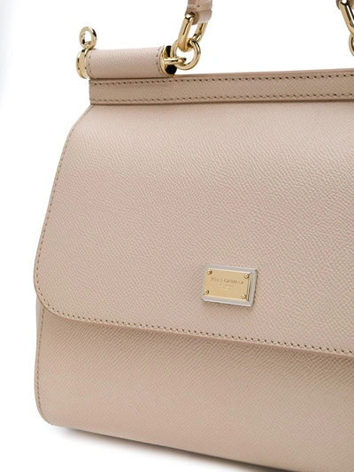 Shop Dolce & Gabbana Sicily Shoulder Bag In Neutrals