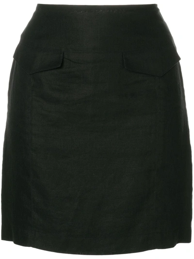 Pre-owned Versace Mini Fitted Skirt In Black