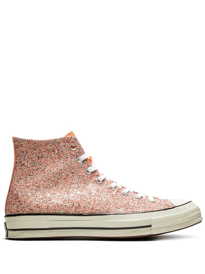 orange glitter converse