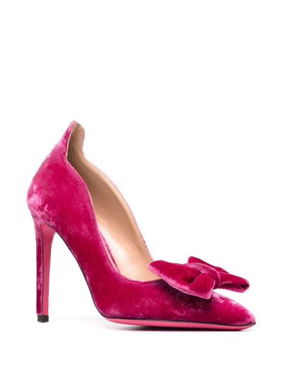 Shop Dee Ocleppo Velvet-effect Leather Pumps In Rosa