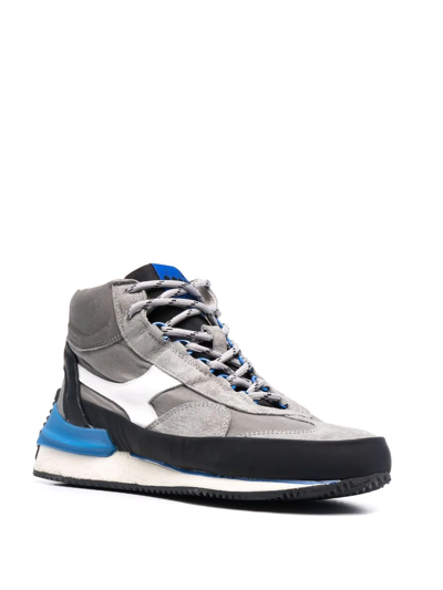Shop Diadora Hi-top Panelled Sneakers In Grau