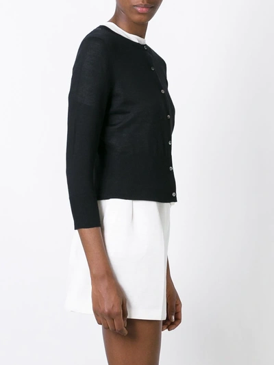 Shop N•peal Cashmere Superfine Cropped Cardigan In Black
