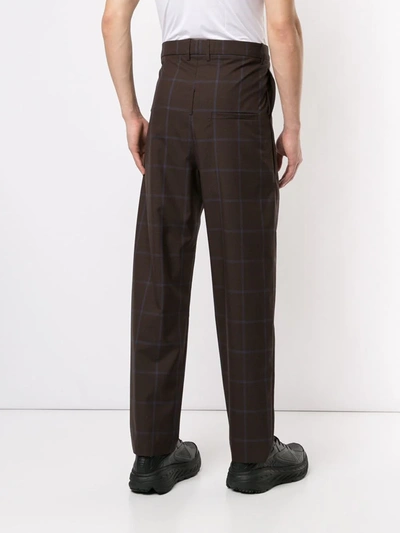 Shop Martine Rose Check Trousers In Brown